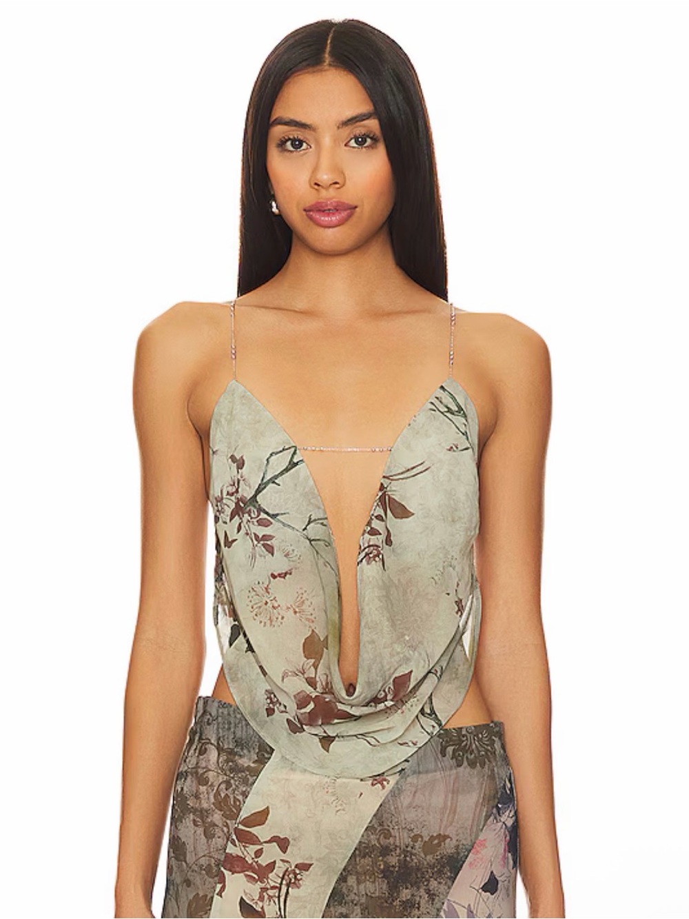 Jaded London Sage Floral Cowl Maxi Dress - Picture 2 of 4